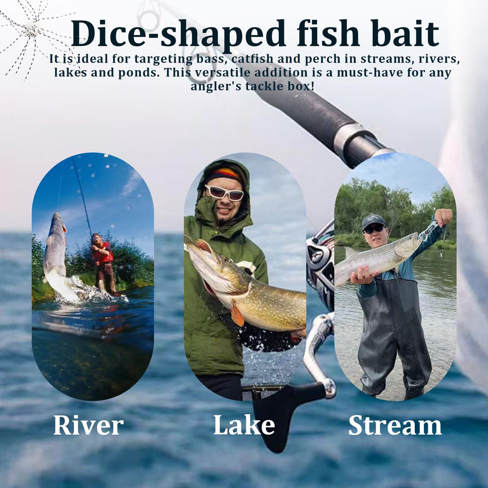 Assorted 10-piece fuzzy dice lures in vibrant colors for freshwater fishing