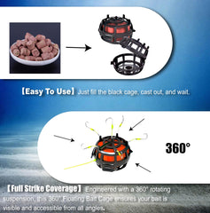 Six ultra-sharp hooks on bait cage system