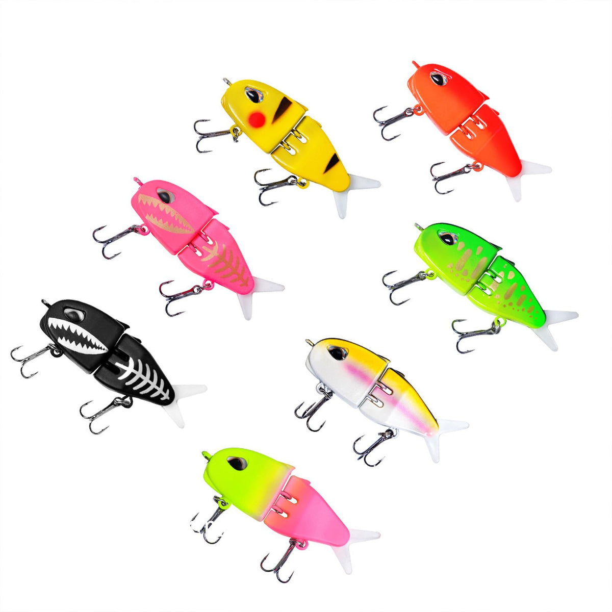 Wshxjzyay 7 Pack Mini Glide Bait – front view