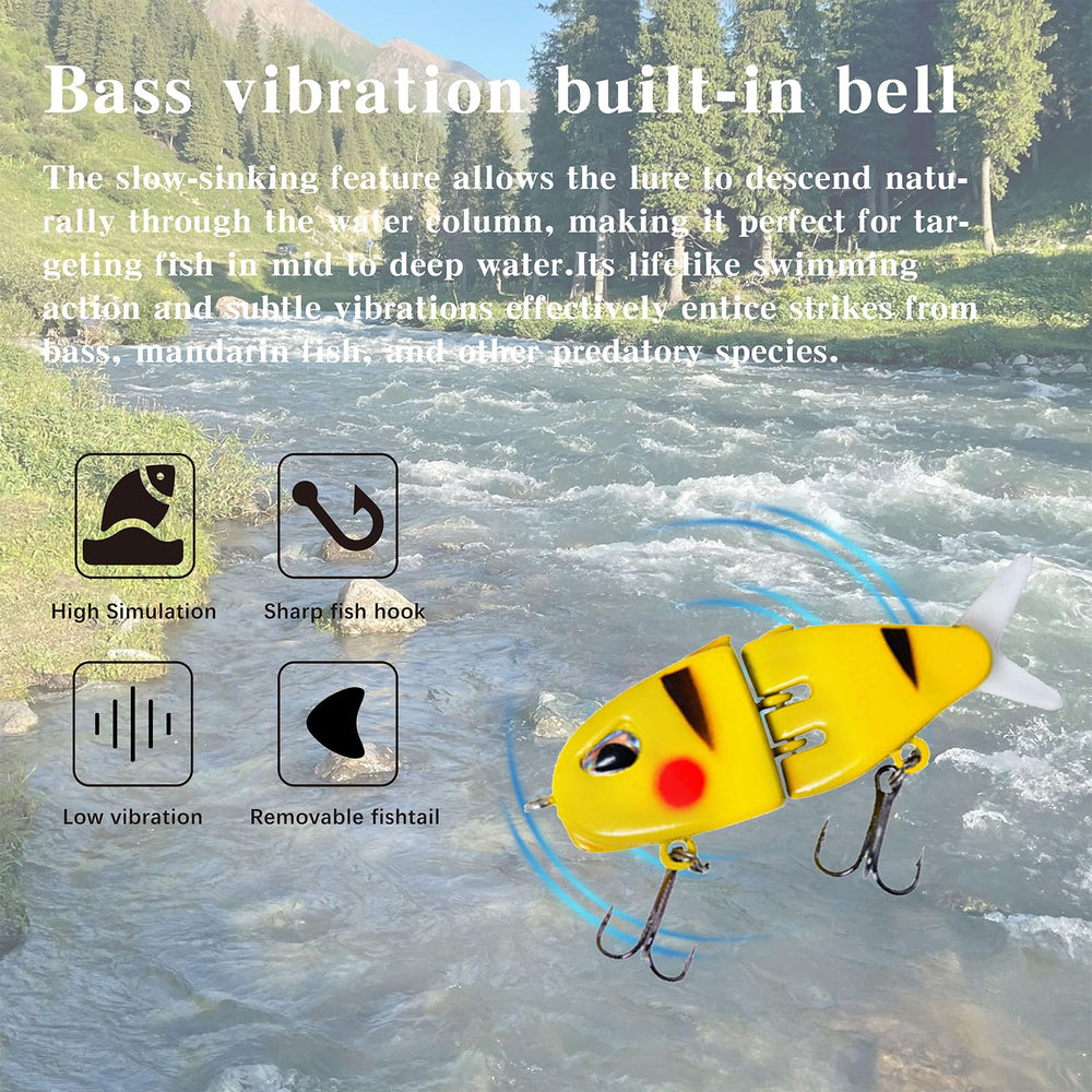 Mini glide bait in water showing natural swim