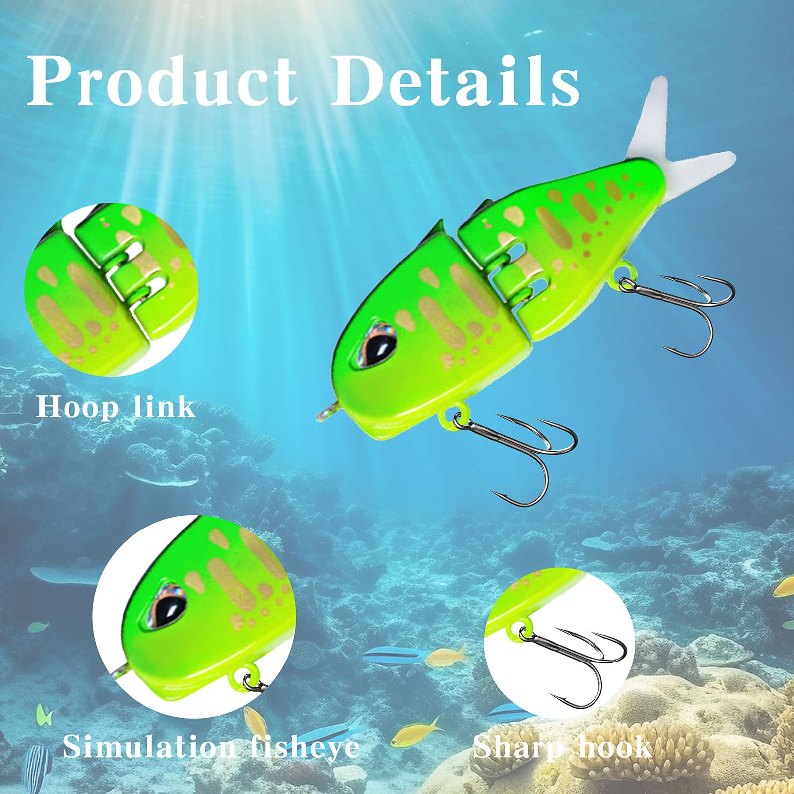 Multi-jointed raptor glide bait showing lifelike swimming action