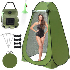 WTMORE pop-up shower tent assembled provides private outdoor shower space.