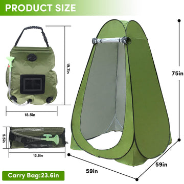 WTMORE solar shower bag 20L with temperature display enables convenient baths.