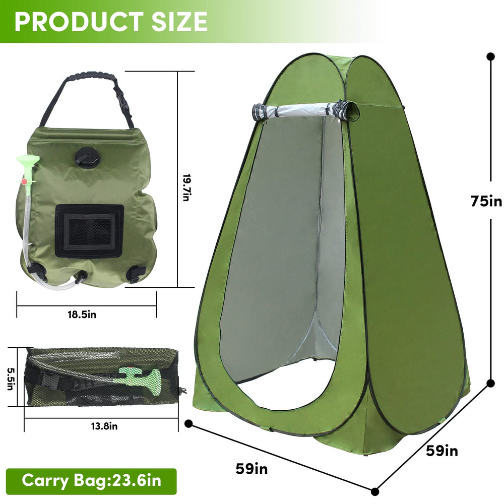 WTMORE solar shower bag 20L with temperature display enables convenient baths.
