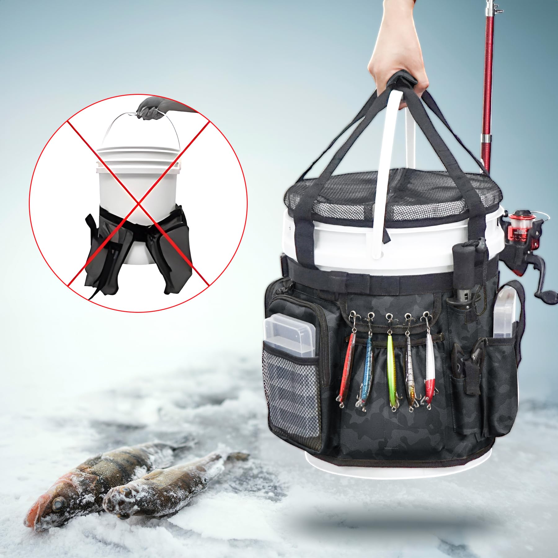 WTVIDAS adjustable buckle-secure-fit ensures stable attachment to most 5-6 gallon buckets