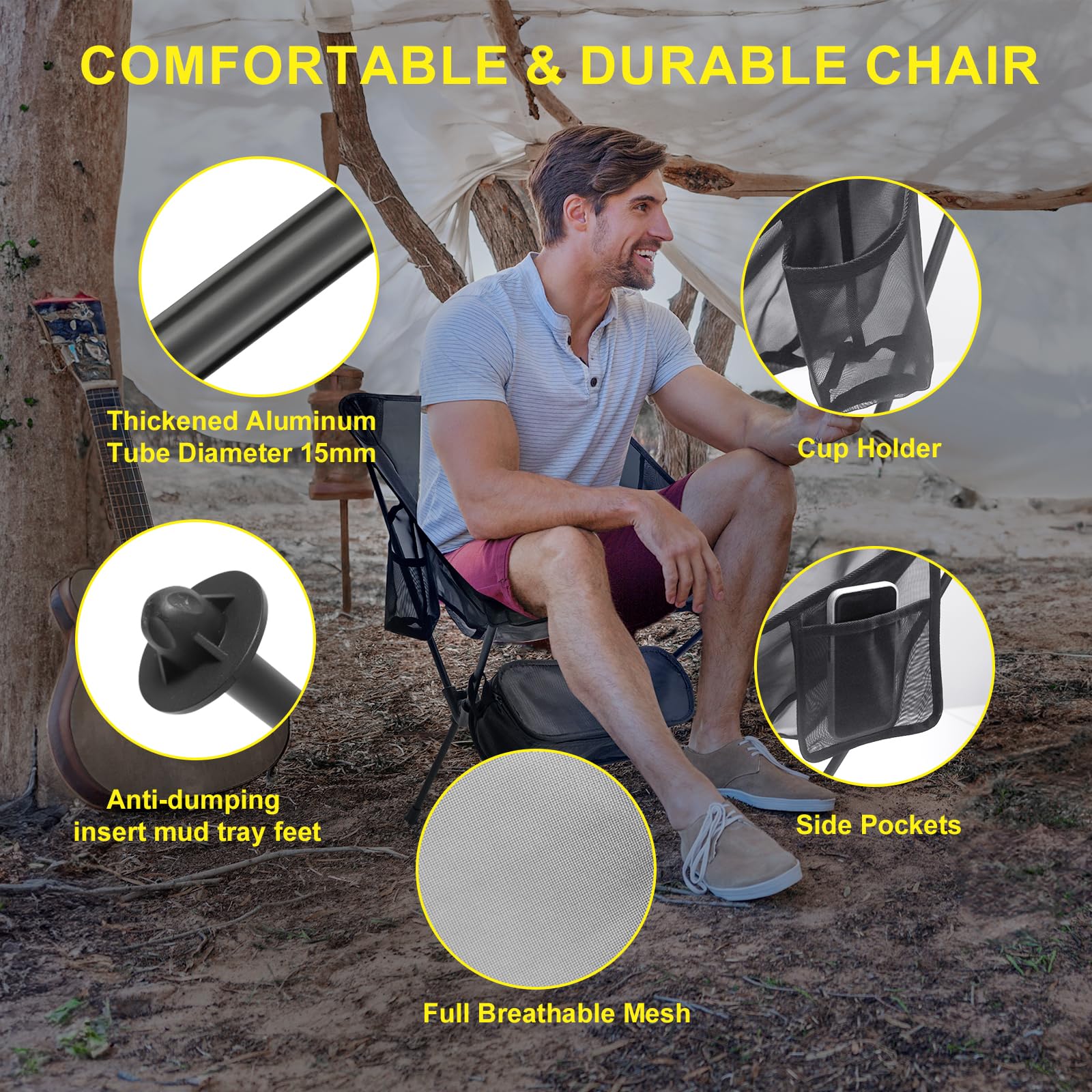 WTVIDAS breathable mesh seat provides 360-degree airflow for all-day comfort.