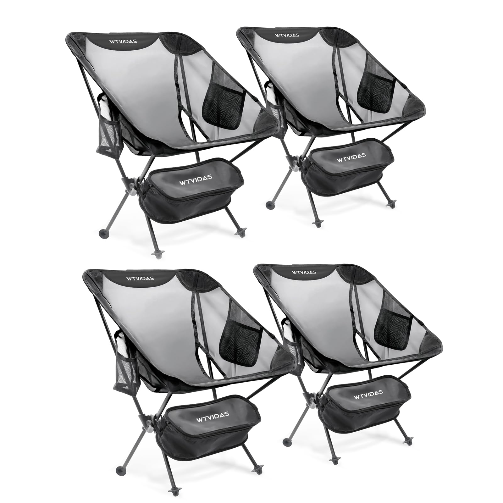 WTVIDAS compact backpacking chair folded for easy transport.