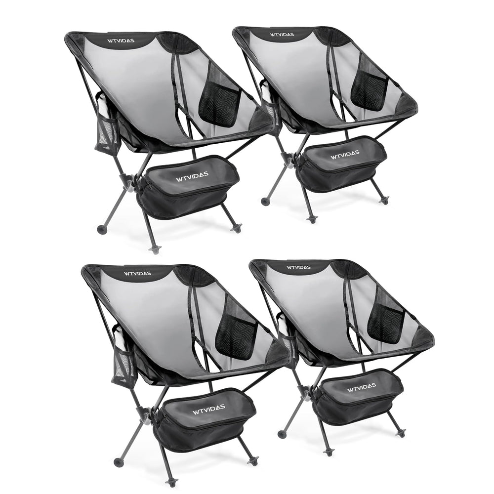 WTVIDAS compact backpacking chair folded for easy transport.