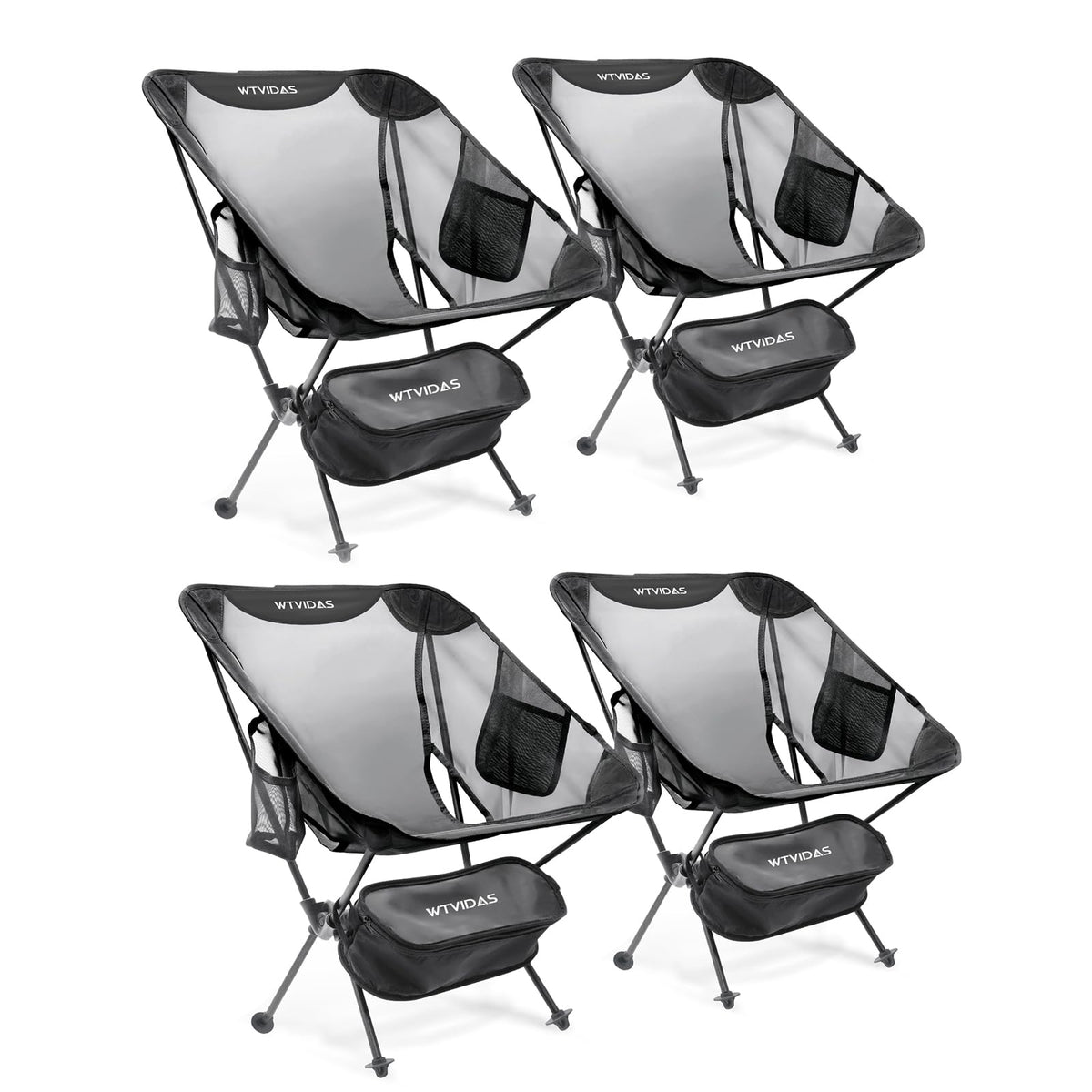 WTVIDAS compact backpacking chair folded for easy transport.