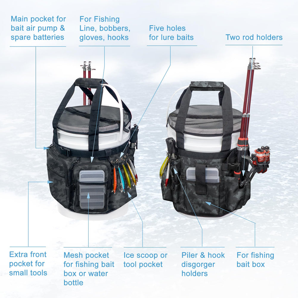 Durable 600D Oxford fabric fishing bag