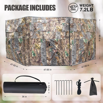 WTVIDAS hunting blind 3-panel pop-up setup enables fast, quiet deployment.