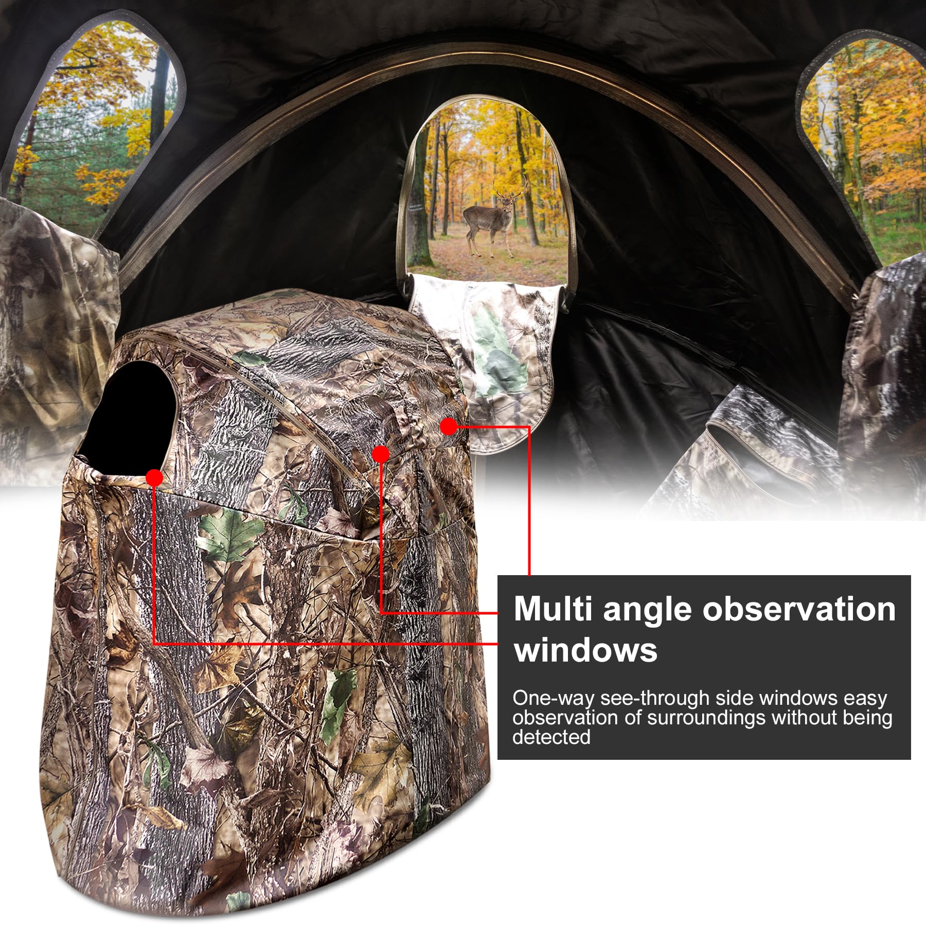 WTVIDAS hunting blind interior spaciousness supports long sit sessions