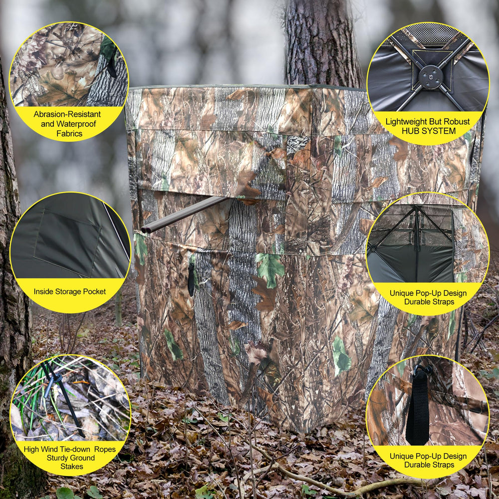 WTVIDAS hunting blind lightweight hub system makes transport easy.