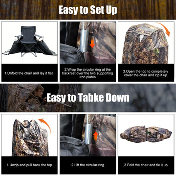 WTVIDAS hunting blind portable chair blind enables quick relocation and concealment
