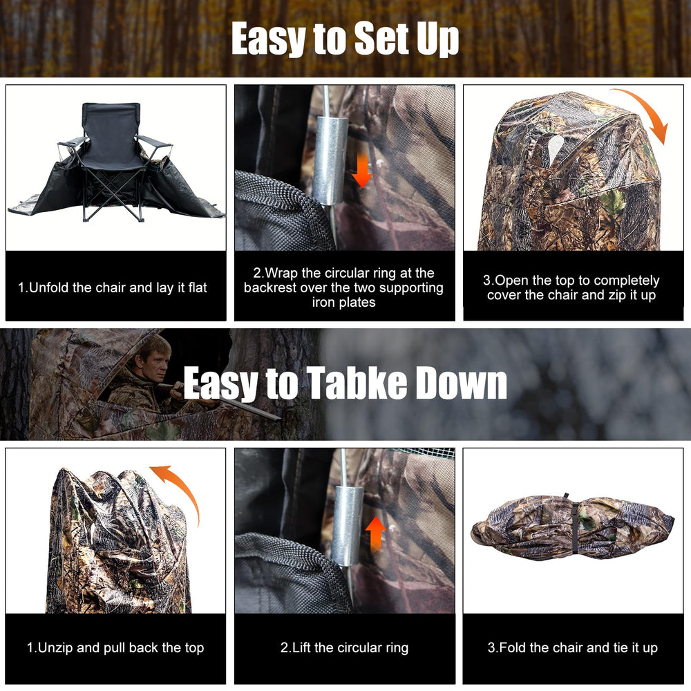 WTVIDAS hunting blind portable chair blind enables quick relocation and concealment