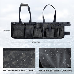 Bag with multiple pockets and zippers for fishing gear