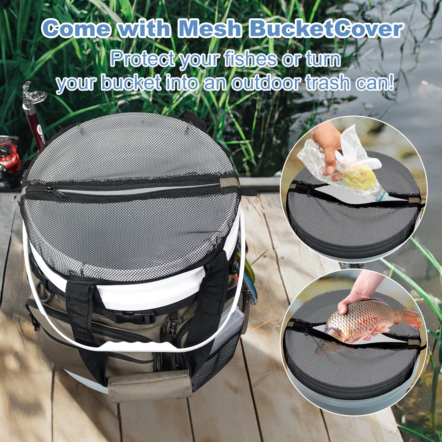 Integrated rod and plier holders on the bag