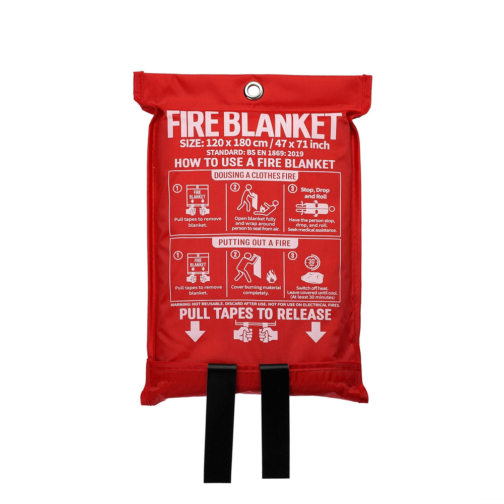 WUERLI fire blanket rolled for compact storage and quick access.