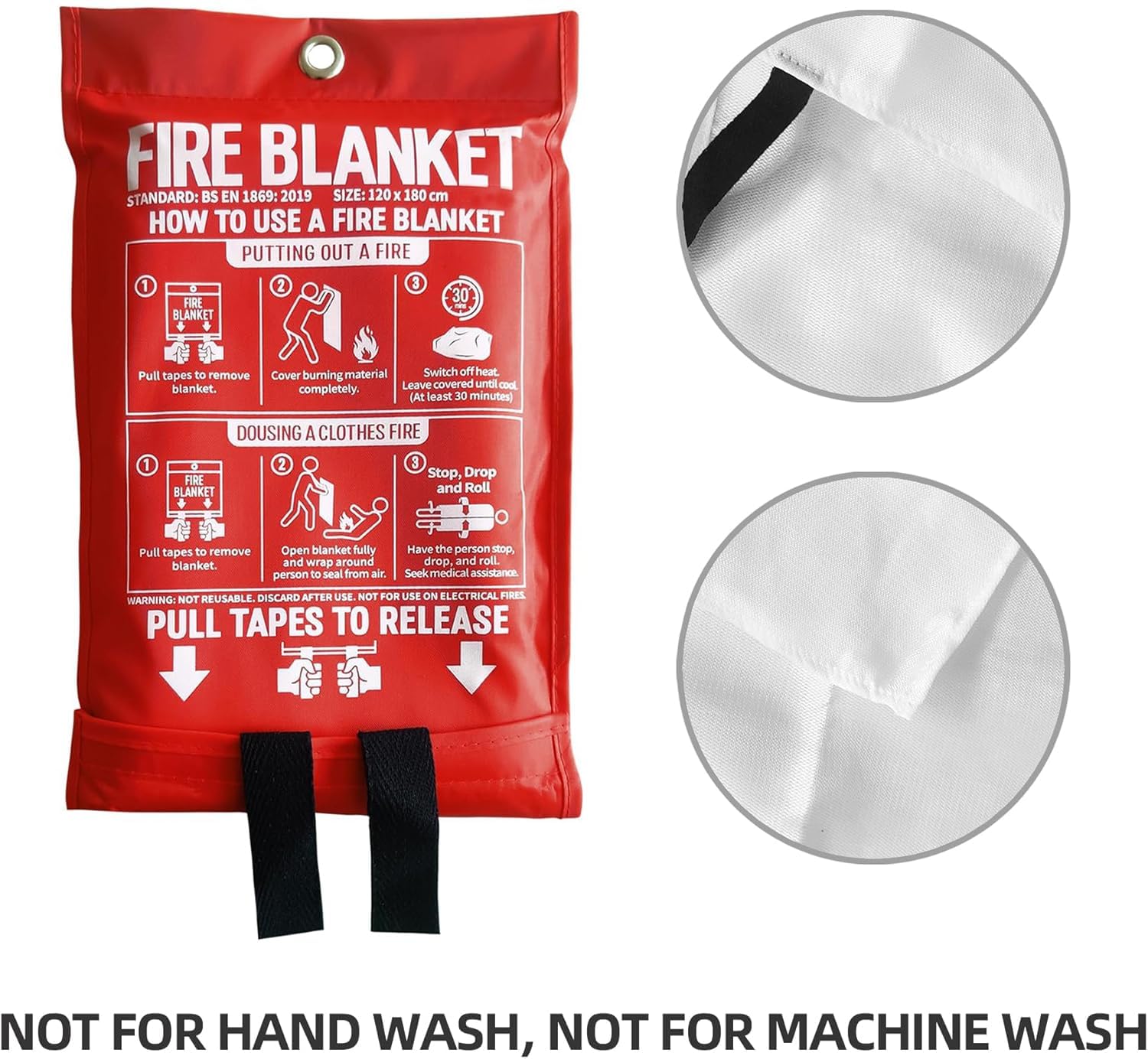 Emergency kit with WUERLI fire blanket ready for shelter safety.
