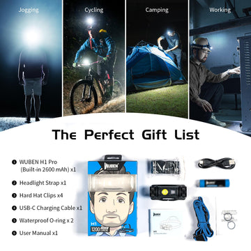 WUBEN H1 Pro night-run red light enhances visibility during runs