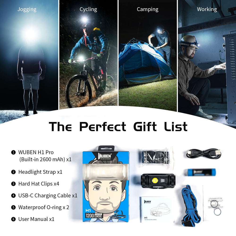 WUBEN H1 Pro night-run red light enhances visibility during runs