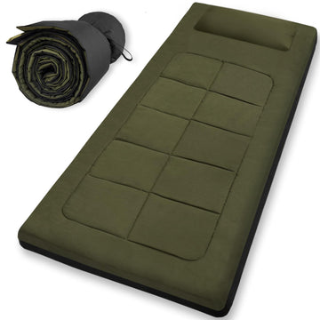 WUENLux floor mattress unfolded with an 80x36 inch surface, ideal for guests.
