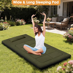 WUENLux floor mattress folded compact for easy transport and storage.