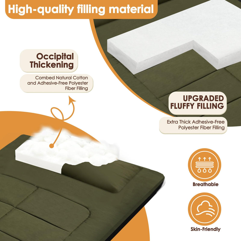 WUENLux floor mattress in a tent setting for outdoor comfort.
