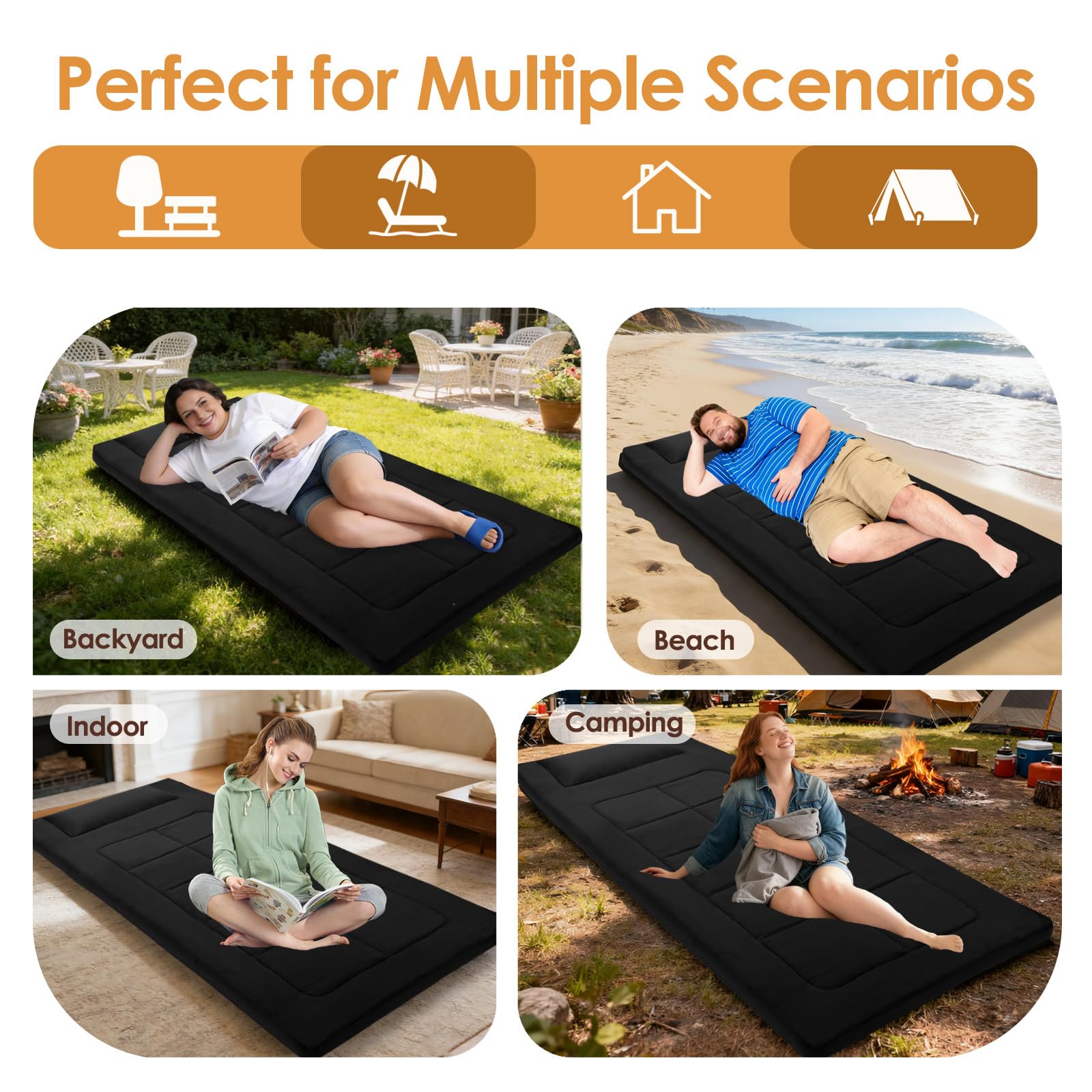 WUENLux floor mattress suitable for indoor guests and play.