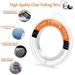Close-up of transparent nylon monofilament fishing line