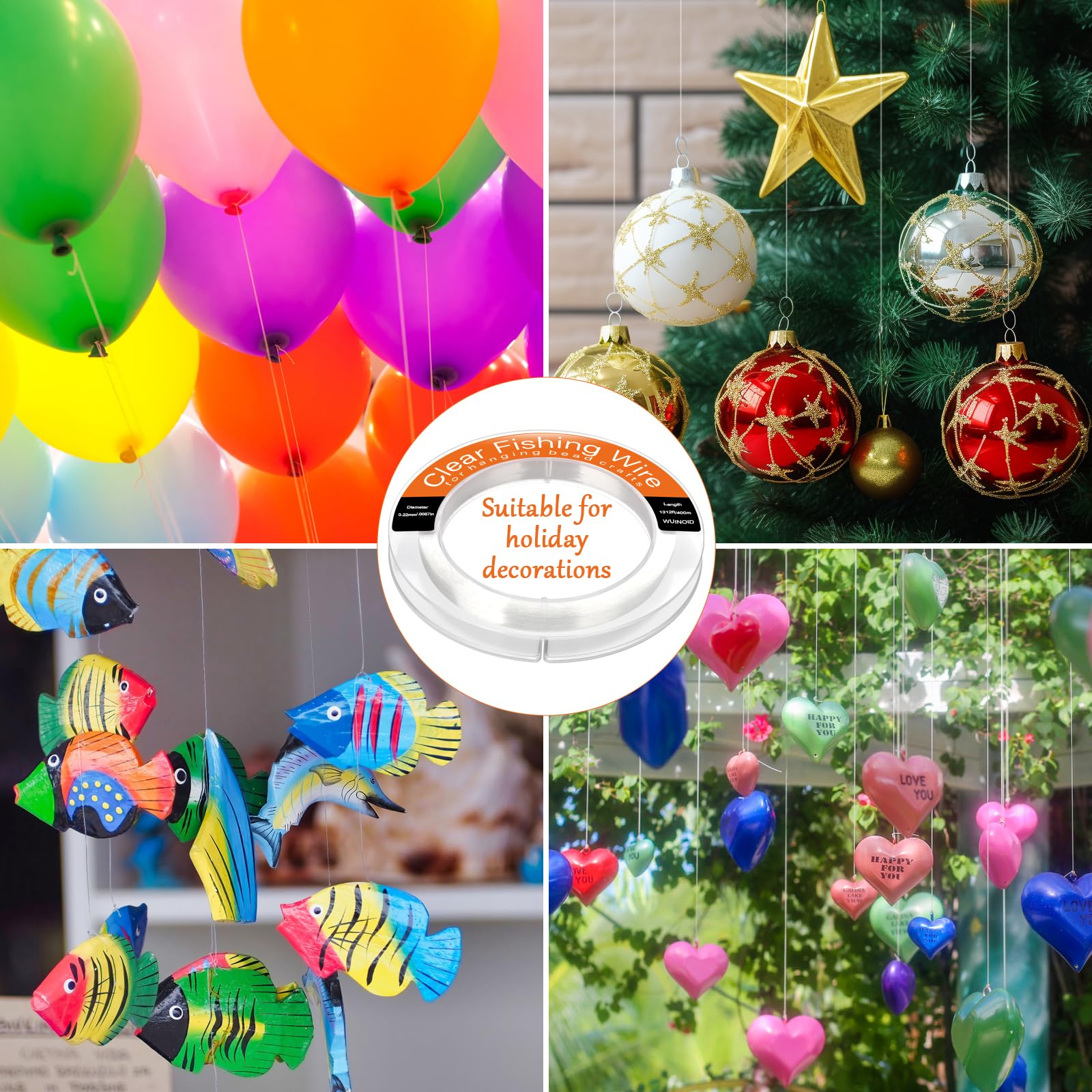 DIY crafts with invisible fishing line for garlands