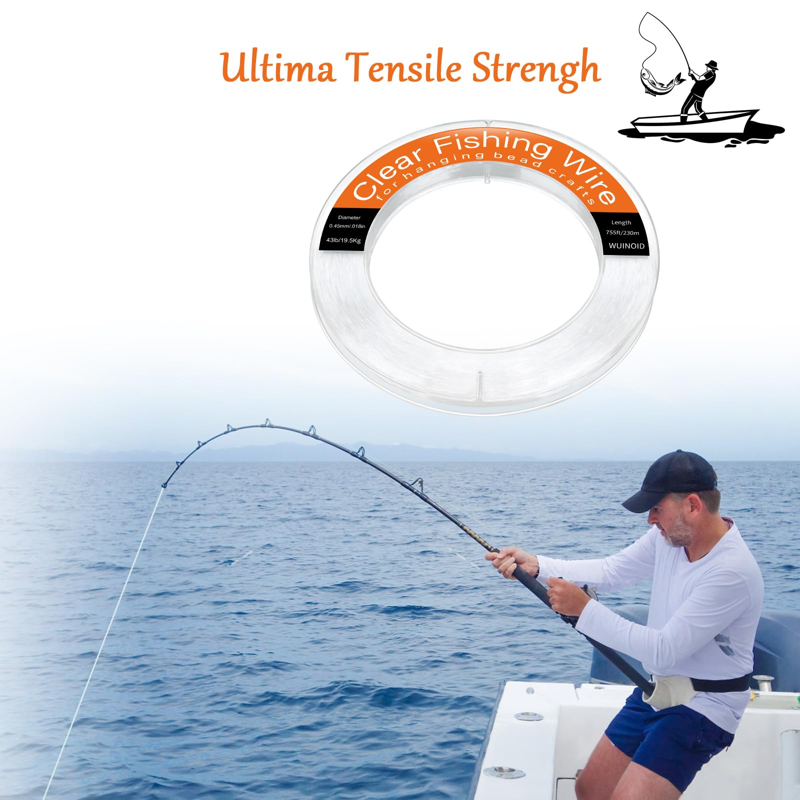 Transparent invisible fishing wire with 0.45 mm diameter