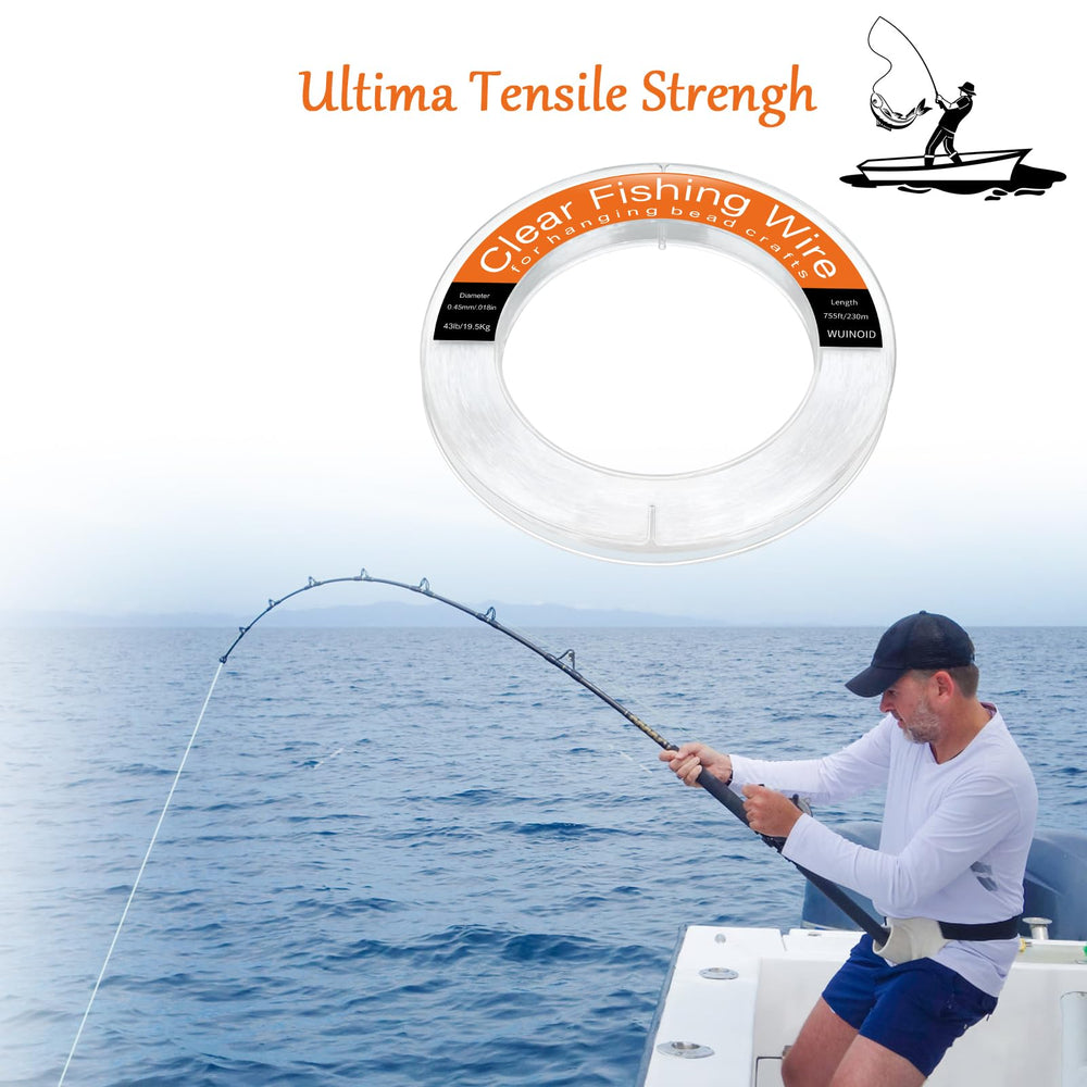 Transparent invisible fishing wire with 0.45 mm diameter