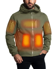 Wulcea heated graphene fleece jacket side zipper for easy layering.