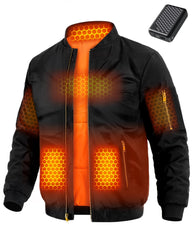 Wulcea men's heated jacket graphene panel close-up showing even heat distribution