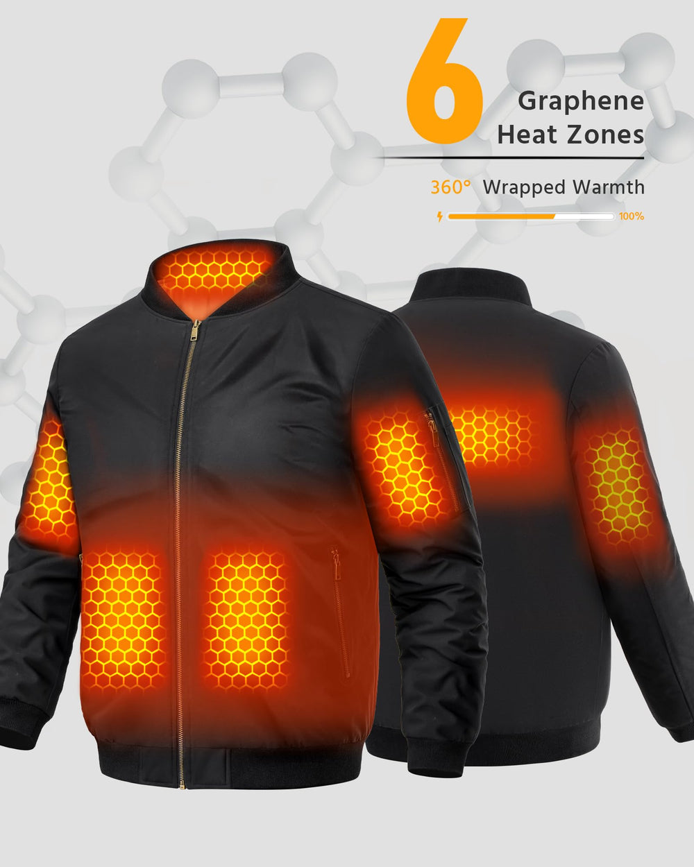 Wulcea men heated jacket worn during winter hikes for outdoor warmth