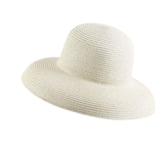 WUODHTW women's floppy wide-brim milky white hat shields the face from sun