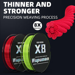 WUPUMAN low-stretch braided line improves casting accuracy and sensitivity.