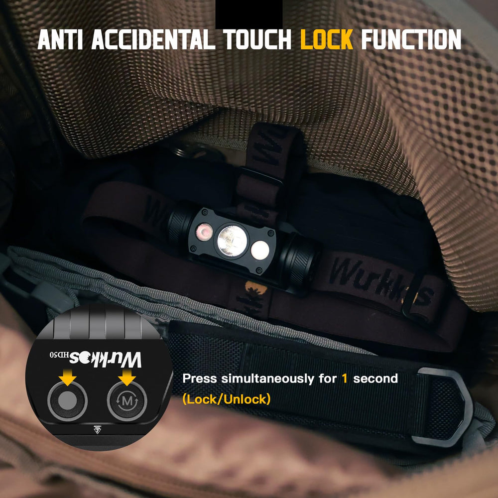 Wurkkos HD50 magnetic-base enables hands-free operation on metal surfaces.