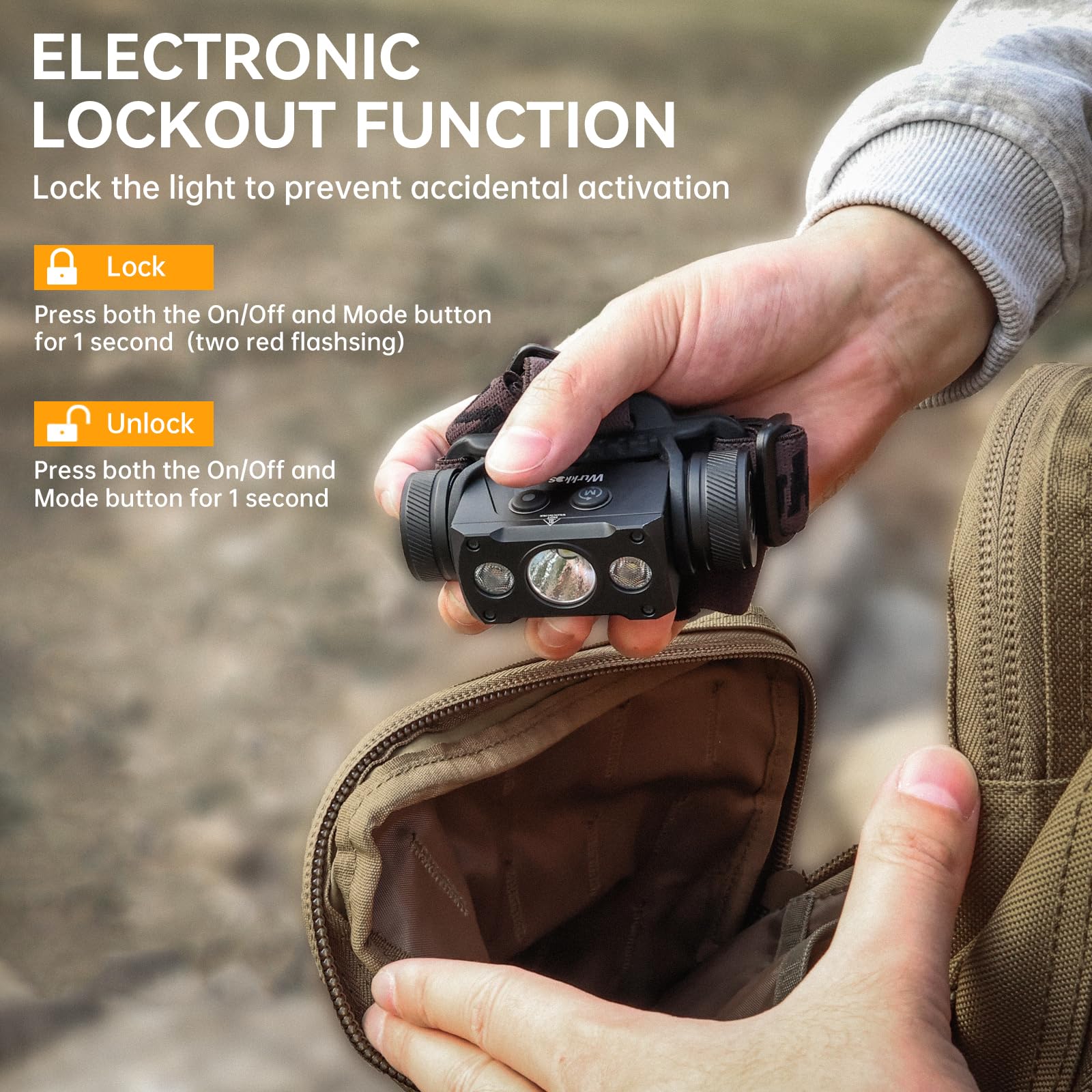 Wurkkos HD50 magnetic tailcap enabling flexible mounting and hands-free use.