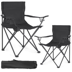WUROMISE 2-pack camping chairs unfolded show lightweight seating with sturdy steel frame.
