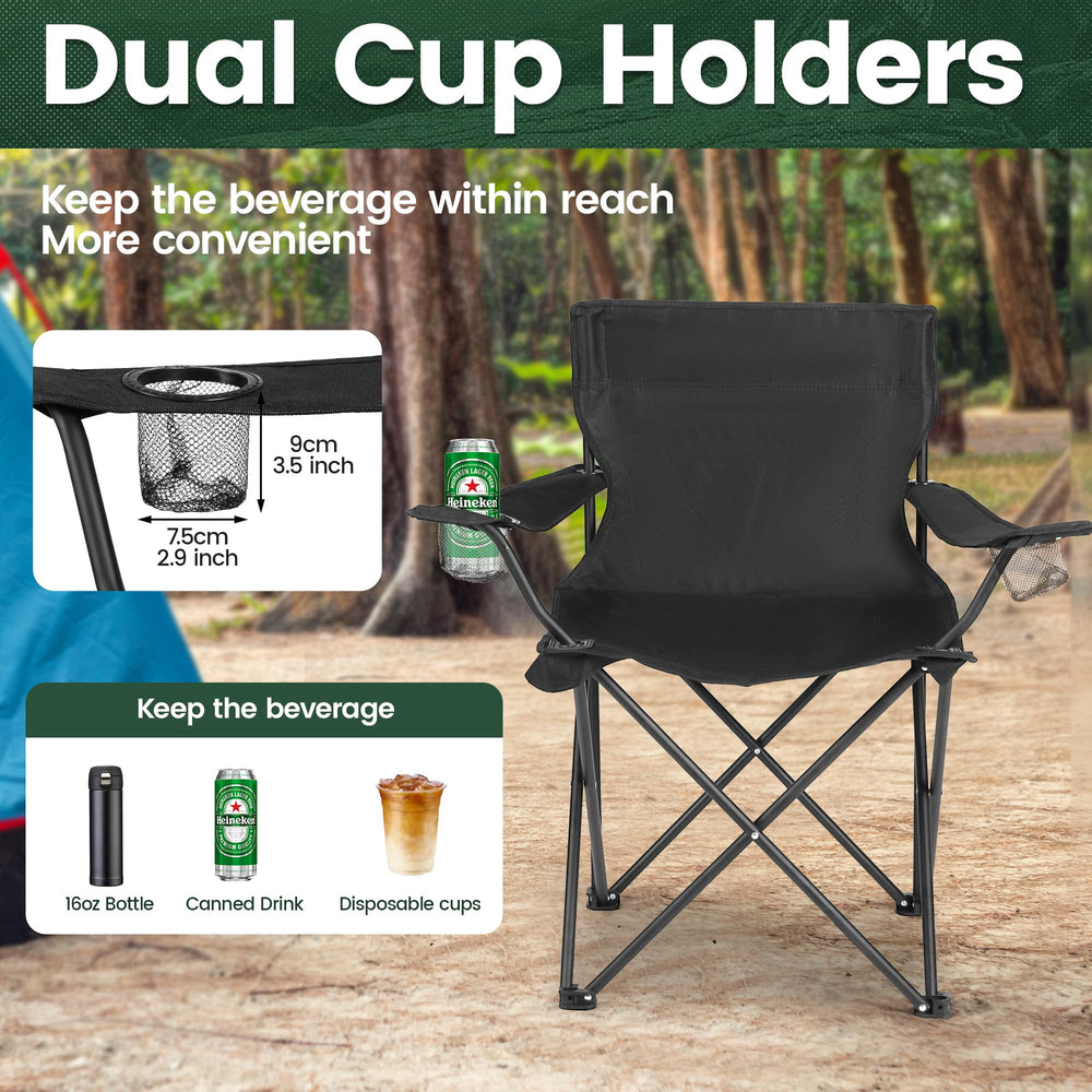 WUROMISE 2-pack chairs ideal for family camping, picnics, or outdoor festivals.