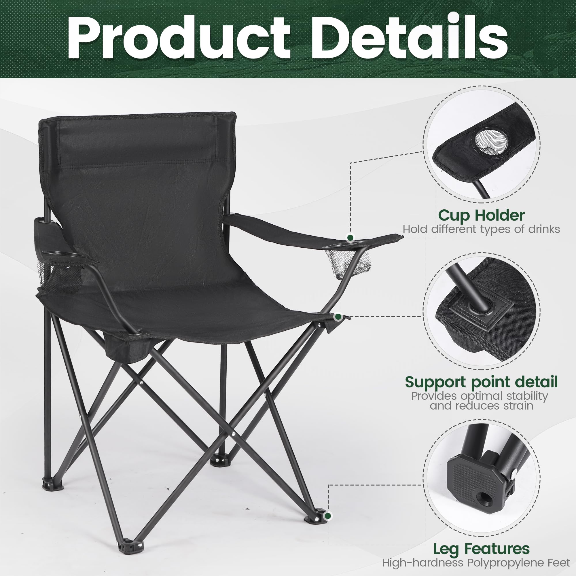WUROMISE chair frame shows sturdy steel support for outdoor use.