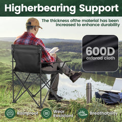 WUROMISE camping chair high-strength frame supports up to 300 pounds.
