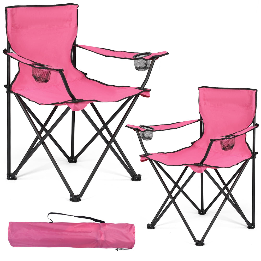 WUROMISE two-pack camping chairs folded for easy transport.