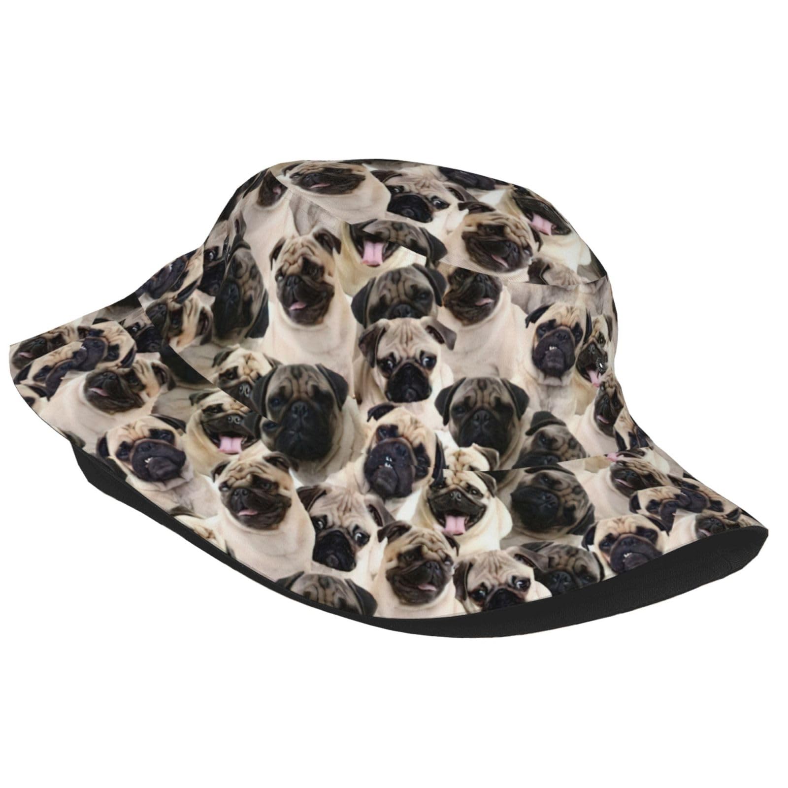 WURTON polyester twill fisherman's cap with pug design for lightweight comfort