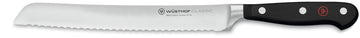 Wüsthof Classic 8-Inch bread knife blade close-up for precise crust slicing.