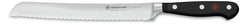 Wüsthof Classic 8-Inch bread knife blade close-up for precise crust slicing.