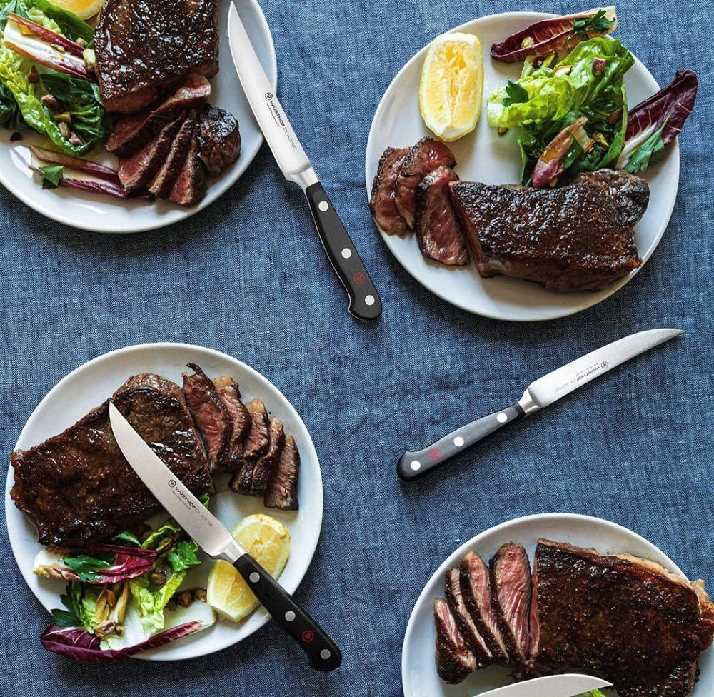 Wüsthof Classic table setting shows refined kitchen tool aesthetics.