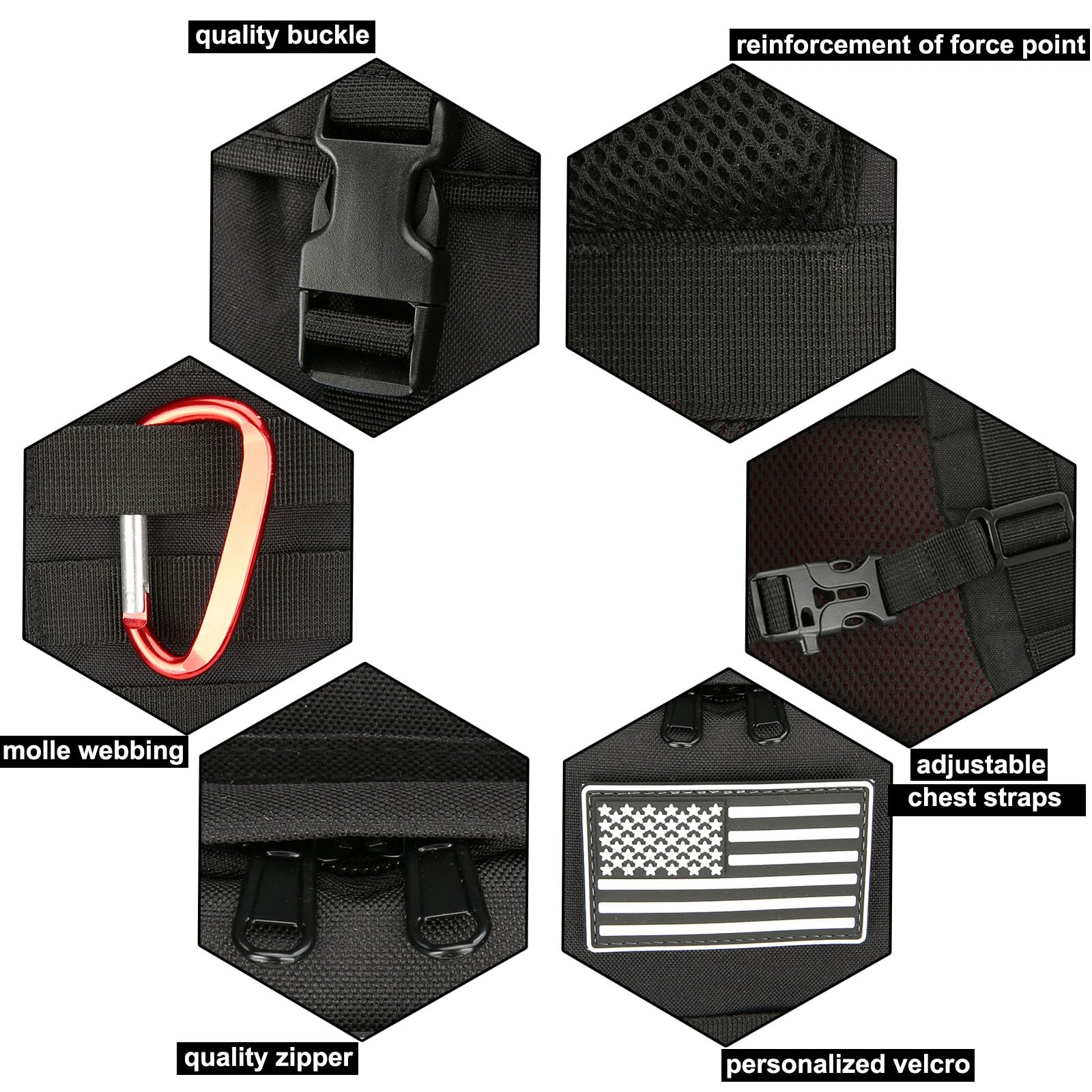 WWINTMING 45L chest strap includes a whistle for safety and stability.